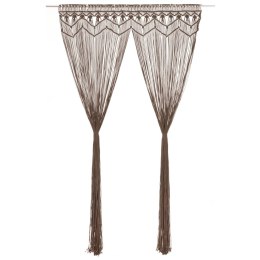 ZASŁONA Z MAKRAMY KOLOR TAUPE 140X 240CM BAWEŁNA