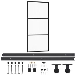 DRZWI PRZESUWNE Z OSPRZĘTEM SZKŁO ESG I ALUMINIUM 90X205CM