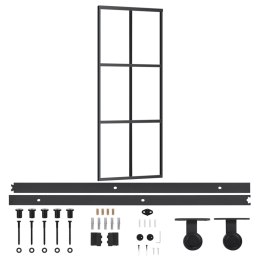 DRZWI PRZESUWNE Z OSPRZĘTEM SZKŁO ESG I ALUMINIUM 76X205CM