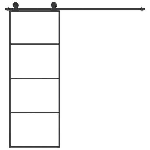 DRZWI PRZESUWNE Z OSPRZĘTEM SZKŁO ESG I ALUMINIUM 76X205CM