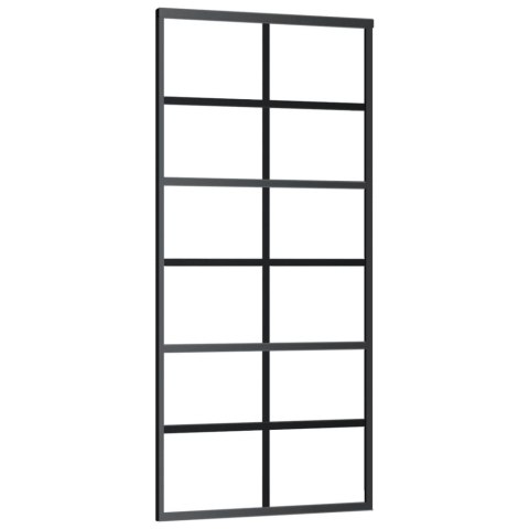 DRZWI PRZESUWNE Z OSPRZĘTEM SZKŁO ESG I ALUMINIUM 90X205CM