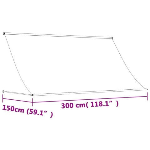 MARKIZA ZWIJANA KREMOWA 300X150CM TKANINA I STAL