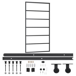 DRZWI PRZESUWNE Z OSPRZĘTEM SZKŁO ESG I ALUMINIUM 102X205CM