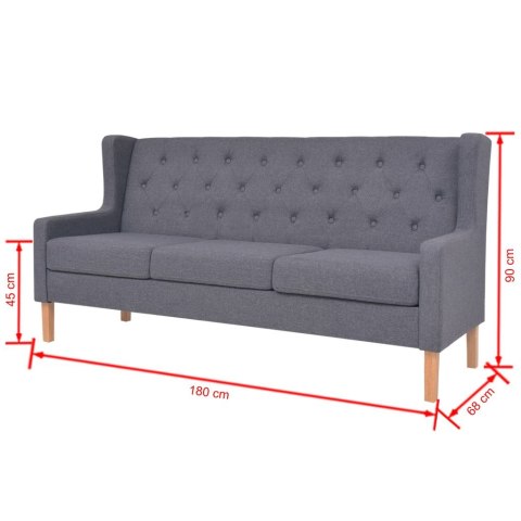 3-OSOBOWA SOFA TKANINA SZARA
