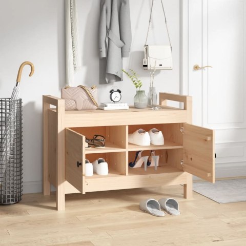 ŁAWKA DO PRZEDPOKOJU 80X40X60CM LITE DREWNO SOSNOWE