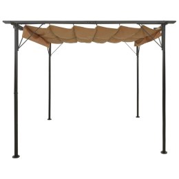 PERGOLA OGRODOWA ZE ZWIJANYM DACHEM TAUPE 3X3M 180G/M²