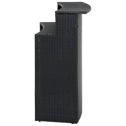 OGRODOWY STOLIK BAROWY CZARNY 120X55X110CM POLIRATTAN