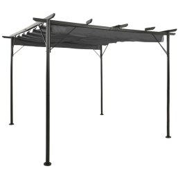 PERGOLA OGRODOWA ZE ZWIJANYM DACHEM 3X3M ANTRACYT 180G/M²