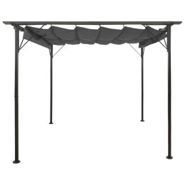 PERGOLA OGRODOWA ZE ZWIJANYM DACHEM 3X3M ANTRACYT 180G/M²