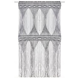 ZASŁONA Z MAKRAMY ANTRACYT 140X 240CM BAWEŁNA