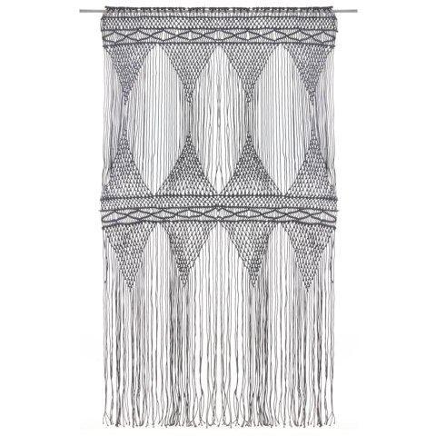 ZASŁONA Z MAKRAMY ANTRACYT 140X 240CM BAWEŁNA