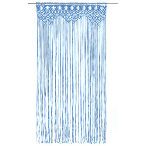 ZASŁONA Z MAKRAMY NIEBIESKA 140X 240CM BAWEŁNA