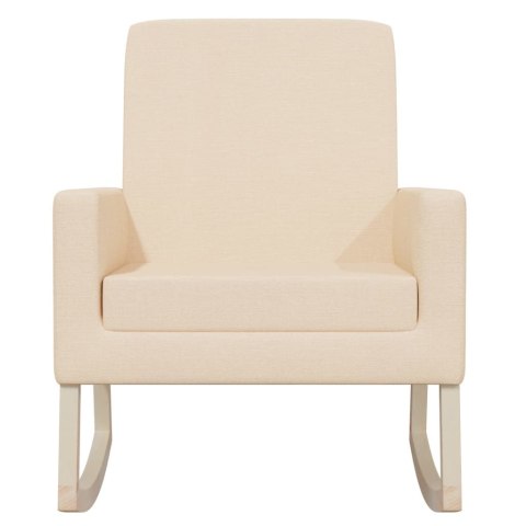 FOTEL BUJANY KREMOWY TAPICEROWANY TKANINĄ