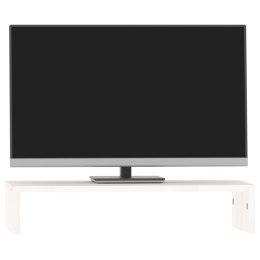 PODSTAWKA NA MONITOR BIAŁA 50X27X10CM LITE DREWNO SOSNOWE