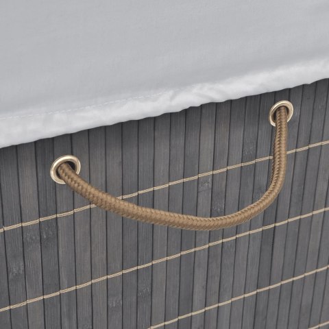 BAMBUSOWY KOSZ NA PRANIE PROSTOKĄTNY CIEMNOBRĄZOWY KOLOR