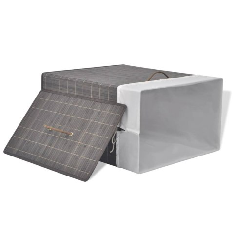 BAMBUSOWY KOSZ NA PRANIE PROSTOKĄTNY CIEMNOBRĄZOWY KOLOR