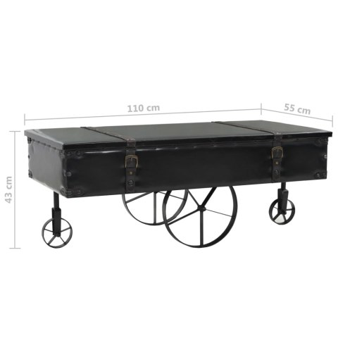 STOLIK KAWOWY MDF I DREWNO JODŁOWE 110X55X43CM