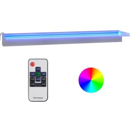 WYLEWKA DO WODOSPADU Z RGB LED STAL NIERDZEWNA 90CM