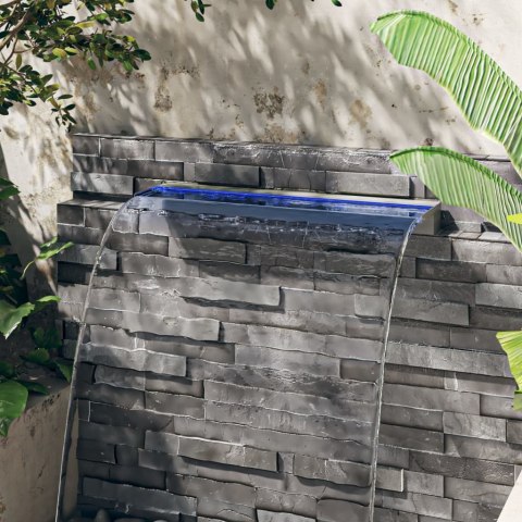 WYLEWKA DO WODOSPADU Z RGB LED STAL NIERDZEWNA 90CM