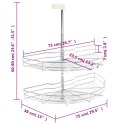 2-POZIOMOWY KOSZ DO KUCHNI SREBRNY 180 STOPNI 75X38X80CM