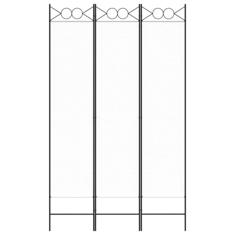 PARAWAN POKOJOWY 3-PANELOWY BIAŁY 120X200CM TKANINA