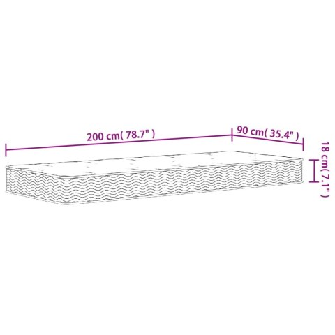 MATERAC BONELLOWY TWARDOŚĆ ŚREDNIA 90X200CM