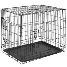 @PET Klatka transportowa dla psa, metal, 77,5x48,5x55,5 cm, czarna