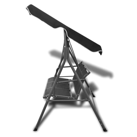 HUŚTAWKA OGRODOWA Z ZADASZENIEM CZARNA