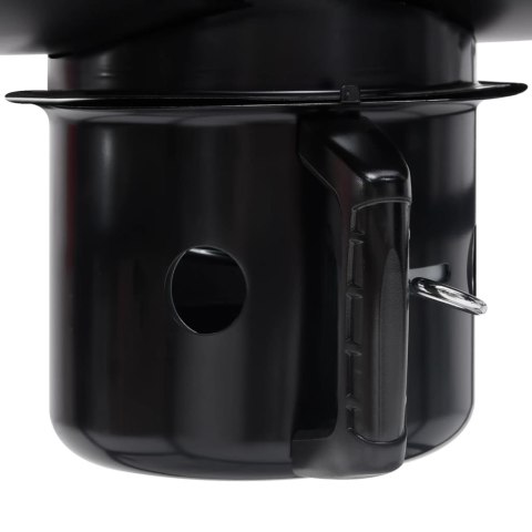 GRILL BECZKOWY Z KÓŁKAMI I PÓŁKAMI CZARNY STAL 115X85X95CM