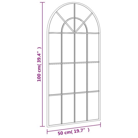 LUSTRO ŚCIENNE CZARNE 50X100CM ZAKOŃCZONE ŁUKIEM ŻELAZO
