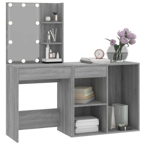 TOALETKA Z OŚWIETLENIEM LED I SZAFKĄ SZARY DĄB SONOMA