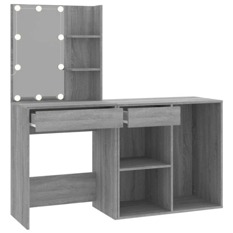 TOALETKA Z OŚWIETLENIEM LED I SZAFKĄ SZARY DĄB SONOMA