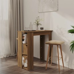 STOLIK BAROWY Z PÓŁKAMI BRĄZOWY DĄB 102X50X103,5CM PŁYTA