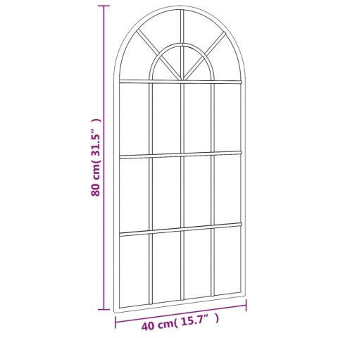 LUSTRO ŚCIENNE CZARNE 40X80CM ZAKOŃCZONE ŁUKIEM ŻELAZO