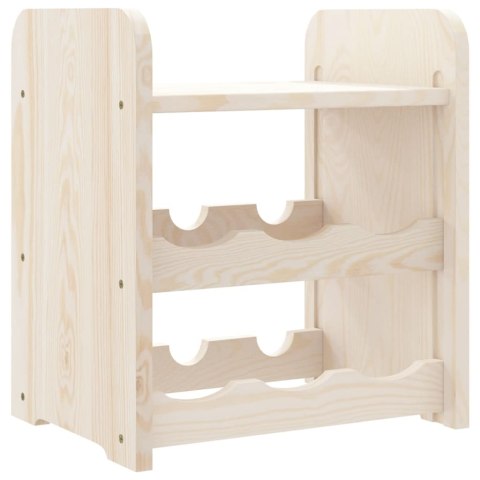 STOJAK NA WINO Z GÓRNĄ PÓŁKĄ 33X25X37CM LITE DREWNO SOSNOWE