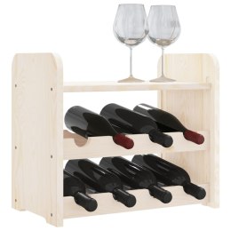 STOJAK NA WINO Z GÓRNĄ PÓŁKĄ 43X25X37CM LITE DREWNO SOSNOWE