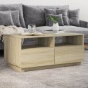 STOLIK KAWOWY Z OŚWIETLENIEM LED DĄB SONOMA 90X49X40CM