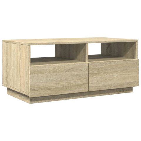 STOLIK KAWOWY Z OŚWIETLENIEM LED DĄB SONOMA 90X49X40CM
