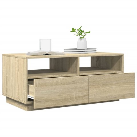 STOLIK KAWOWY Z OŚWIETLENIEM LED DĄB SONOMA 90X49X40CM