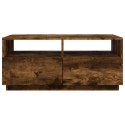 STOLIK KAWOWY Z OŚWIETLENIEM LED PRZYDYMIONY DĄB 90X49X40CM