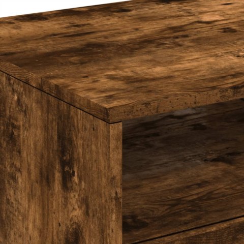 STOLIK KAWOWY Z OŚWIETLENIEM LED PRZYDYMIONY DĄB 90X49X40CM