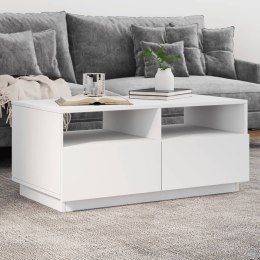 STOLIK KAWOWY Z PODŚWIETLENIEM LED BIAŁY 90X49X40CM