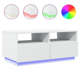 STOLIK KAWOWY Z PODŚWIETLENIEM LED BIAŁY 90X49X40CM