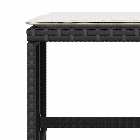 STOŁKI OGRODOWE Z PODUSZKAMI 4 SZT. CZARNE 40X40X35CM