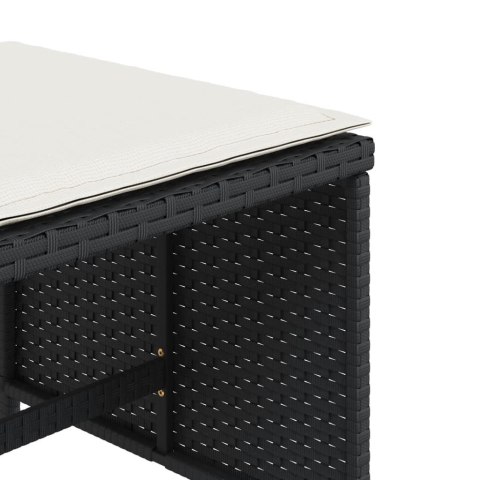 STOŁKI OGRODOWE Z PODUSZKAMI 4 SZT. CZARNE 40X40X35CM