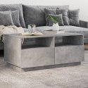 STOLIK KAWOWY Z OŚWIETLENIEM LED SZAROŚĆ BETONU 90X49X40CM