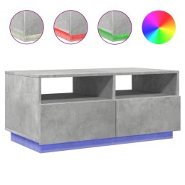 STOLIK KAWOWY Z OŚWIETLENIEM LED SZAROŚĆ BETONU 90X49X40CM