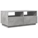 STOLIK KAWOWY Z OŚWIETLENIEM LED SZAROŚĆ BETONU 90X49X40CM