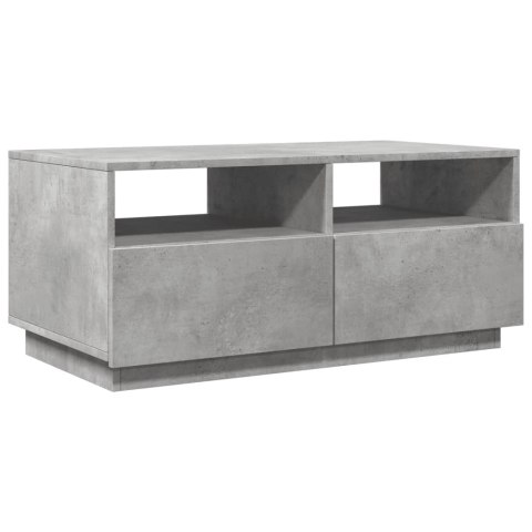 STOLIK KAWOWY Z OŚWIETLENIEM LED SZAROŚĆ BETONU 90X49X40CM