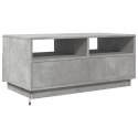 STOLIK KAWOWY Z OŚWIETLENIEM LED SZAROŚĆ BETONU 90X49X40CM
